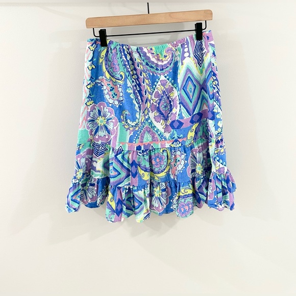 Escape By Habitat Colorful Ruffle Hem Skirt Blue & Purple Size Medium - Picture 5 of 5